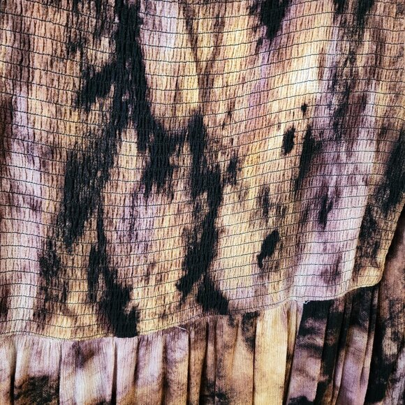 TORRID Tie Dye Babydoll Long Sleeve Crinkle Gauze Smocked Top Size 2 - Picture 8 of 11